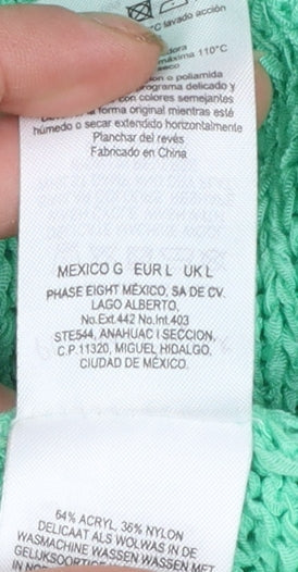Womens UK Size L Phase Eight Green Pullover Jumper