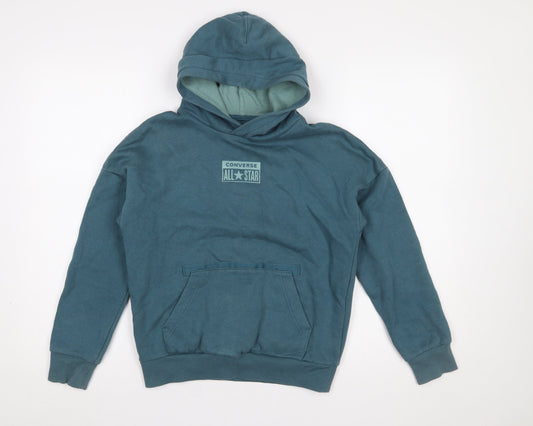 Converse Boys Blue Pullover Hoodie M 10-12 Years Cotton Blend All Star Logo