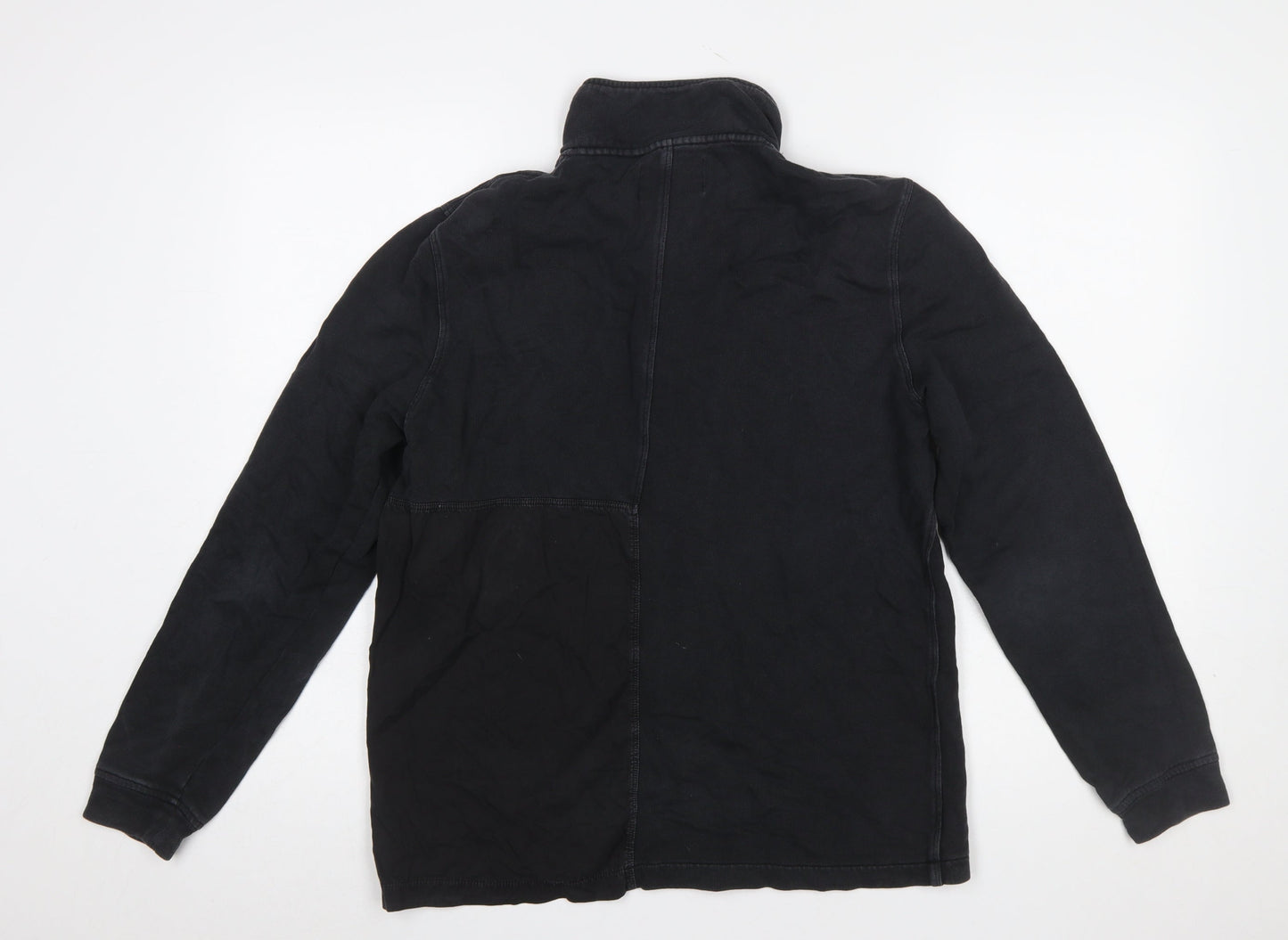 Mens UK Size M Folk Black Henley Sweatshirt