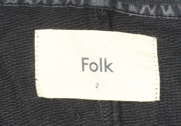 Mens UK Size M Folk Black Henley Sweatshirt