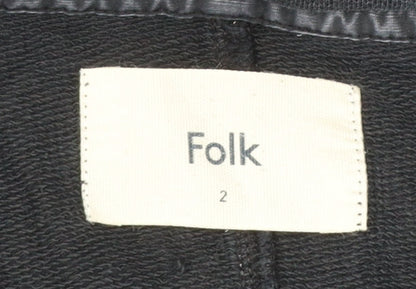 Mens UK Size M Folk Black Henley Sweatshirt