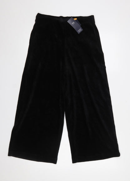 Womens UK Size 10 Marks and Spencer Regular Fit Cropped Black Trousers
