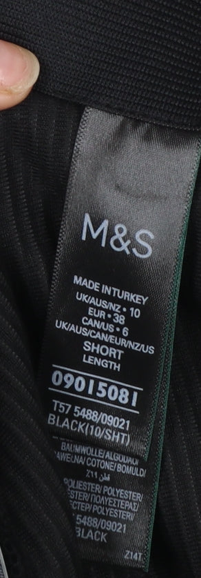 Womens UK Size 10 Marks and Spencer Regular Fit Cropped Black Trousers