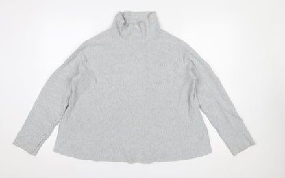 COS Womens Grey Roll Neck Long Sleeve Knit Top Size 12