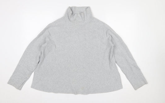 COS Womens Grey Roll Neck Long Sleeve Knit Top Size 12
