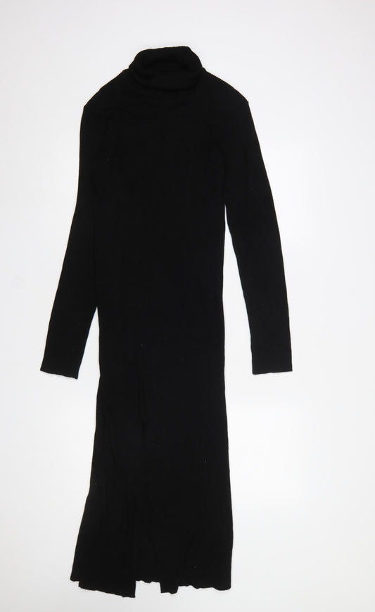 Y.A.S Women’s Black Roll Neck Long Sleeve Bodycon Tall Dress Size L