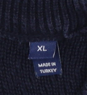 GANT Men's Blue Cotton Crew Neck Jumper XL Classic Knit