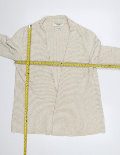 FatFace Women Beige Size 12 Knit Acrylic Cardigan Jumper