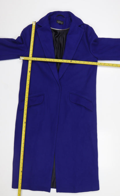 Topshop Women’s Tall Blue Long Overcoat Size 8