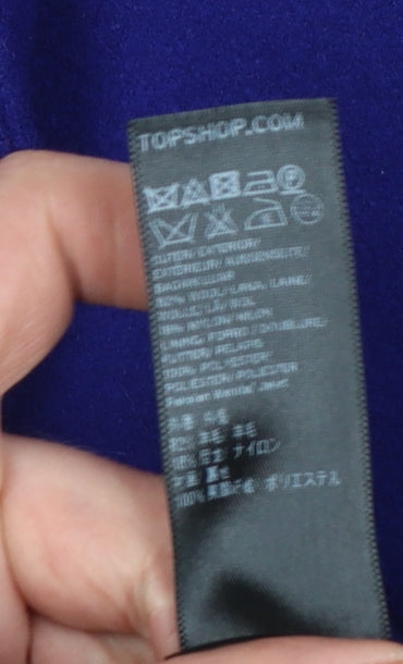 Topshop Women’s Tall Blue Long Overcoat Size 8