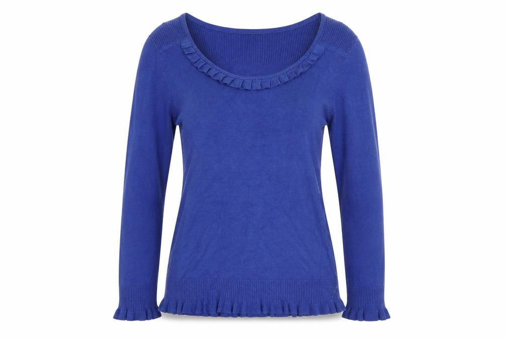 Marks and Spencer Per Una Women's Blue Size 12 Scoop Neck Jumper