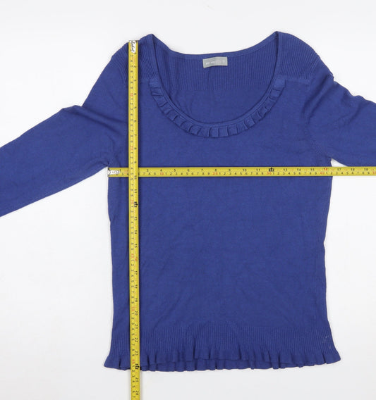 Marks and Spencer Per Una Women's Blue Size 12 Scoop Neck Jumper