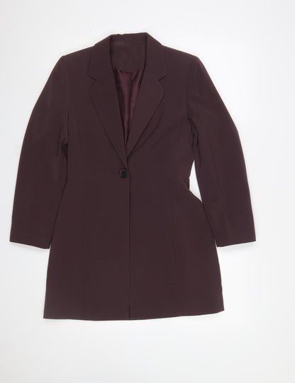 Richards Petites Women's Brown Single-Breasted Long Blazer UK 6