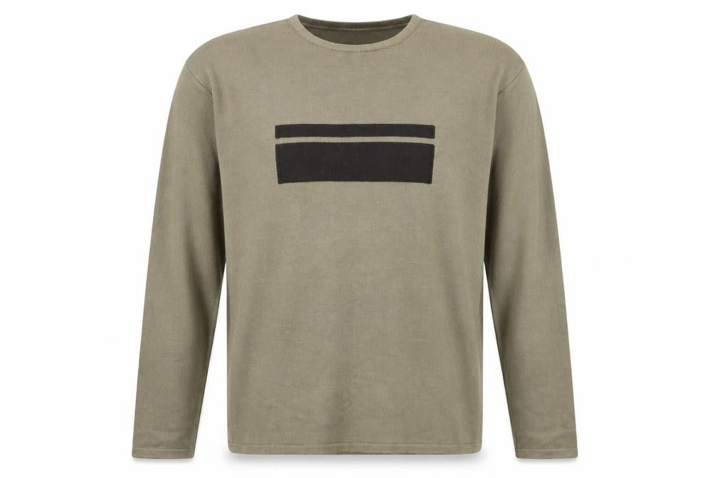 Angelo Litrico Men's Green Cotton Acrylic Crew Neck Jumper Size L