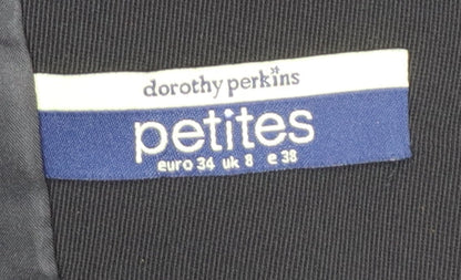 Dorothy Perkins Petites Black Single-Breasted Blazer UK 8