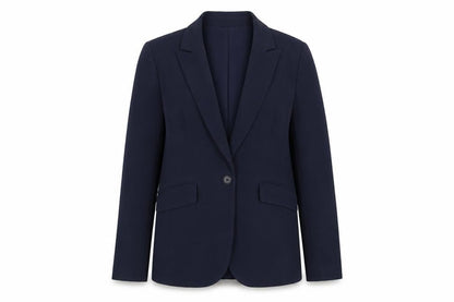 Marks and Spencer Women's Blue UK 12 Regular Fit Tailored Blazer