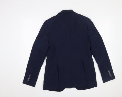Marks and Spencer Women's Blue UK 12 Regular Fit Tailored Blazer