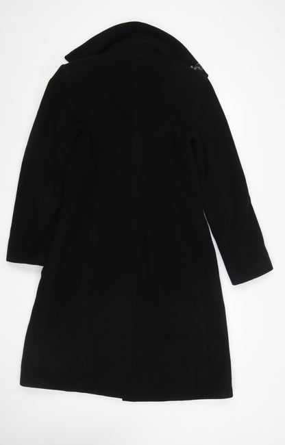 Morgan de Toi Women's Black Wool Long Coat Size 10 Classic Overcoat