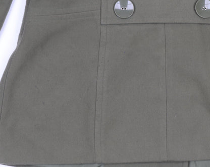 Cotton Traders Womens Green Size 12 Pea Coat Mid-Length Jacket