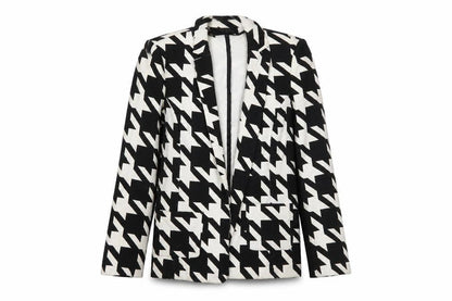 River Island Women’s Black & White Houndstooth Blazer Size 10