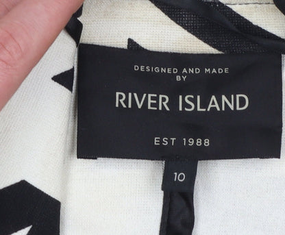 River Island Women’s Black & White Houndstooth Blazer Size 10