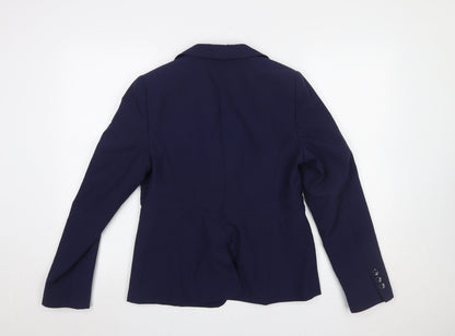 BHS Women French Blue Size 12 Polyester Single-Breasted Blazer