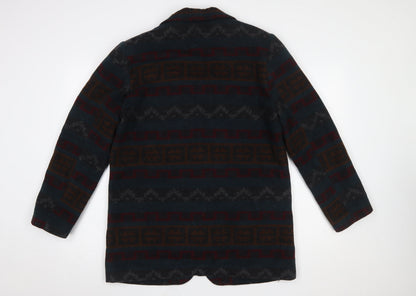 Braetan Womens Multicoloured Wool Blend Geometric Blazer M