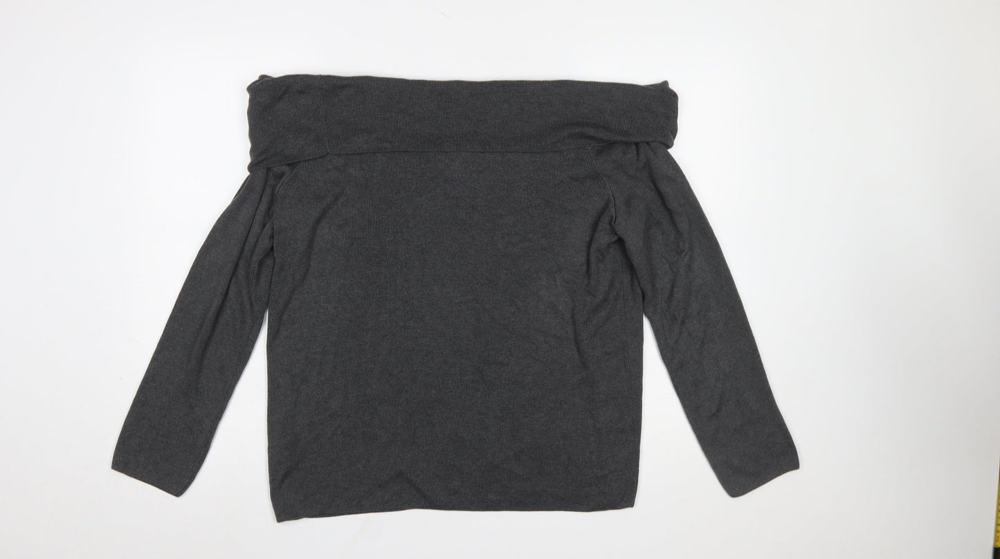 Marks and Spencer Women’s Grey Off Shoulder Long Sleeve Jumper Size 20