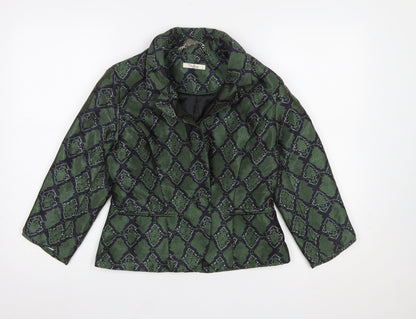 Darling London Green Geometric Jacquard Blazer Women's Size 12
