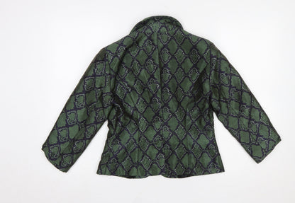 Darling London Green Geometric Jacquard Blazer Women's Size 12
