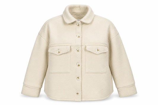 Native Youth Women Beige Cotton Button Jacket Size S
