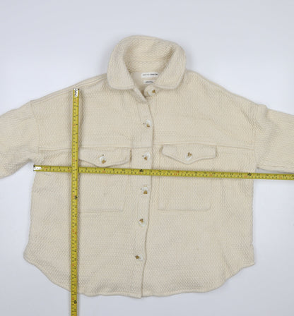 Native Youth Women Beige Cotton Button Jacket Size S