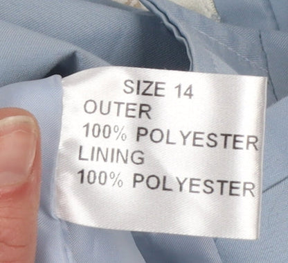 Rowlands of Bath Women's Blue Size 14 Mid-Length Blazer Jacket