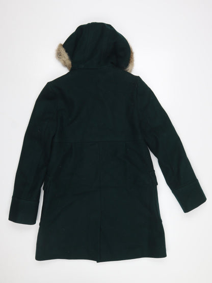 Comptoir des Cotonniers Women's Green Wool Duffle Coat Size 8