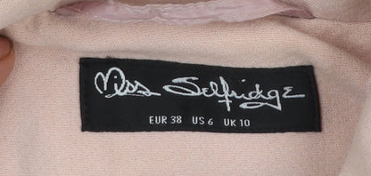 Miss Selfridge Womens Pink Belted Long Trench Coat Size 10