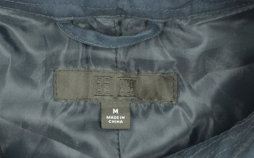 Uniqlo Women's Blue Mid-Length Trench Coat Size M Classic Style