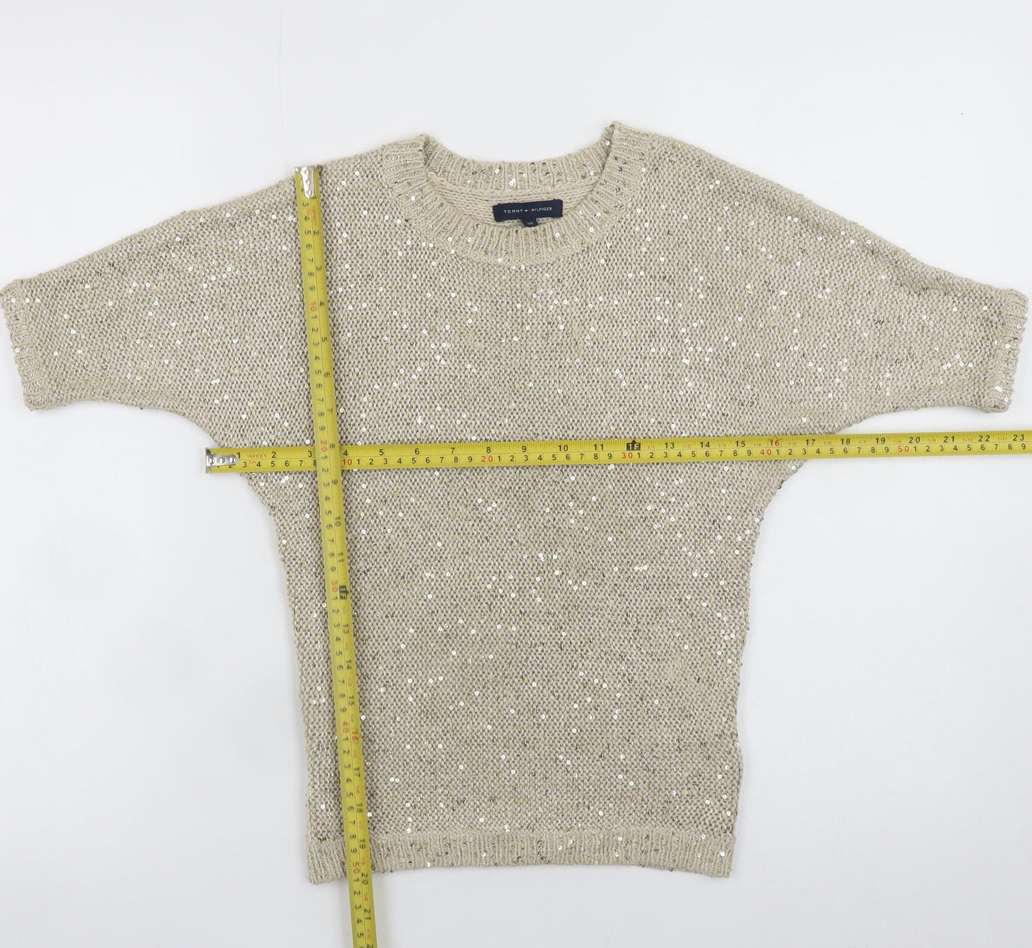 Teens UK Size 8 Tommy Hilfiger Beige Cropped Blouse