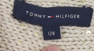 Teens UK Size 8 Tommy Hilfiger Beige Cropped Blouse