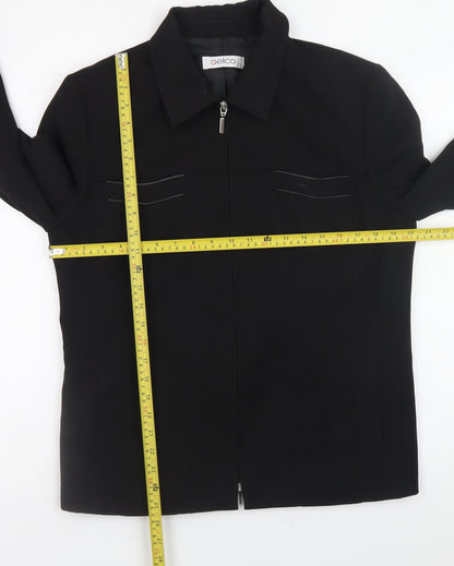 Gelco Womens Black Size 14 Full Zip Collared Jacket