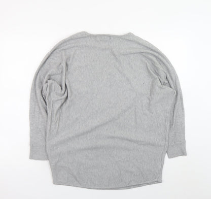 Womens UK Size M/L QED London Grey Pullover Jumper