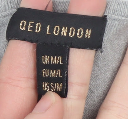 Womens UK Size M/L QED London Grey Pullover Jumper