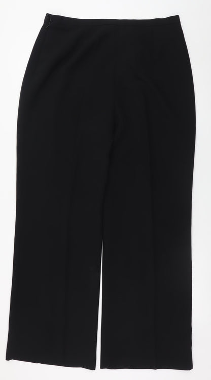 Le Suit Women’s Black Dress Pants Size 14 Wide-Leg Polyester Trousers