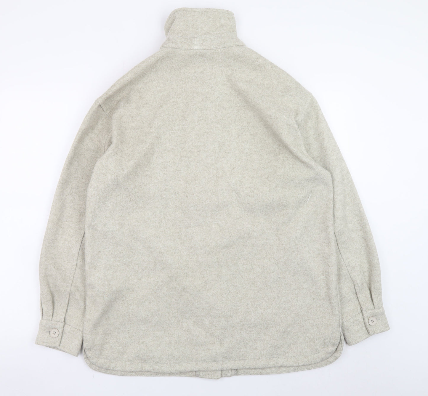 New Look Women Grey Wool-Blend Button Jacket UK 12