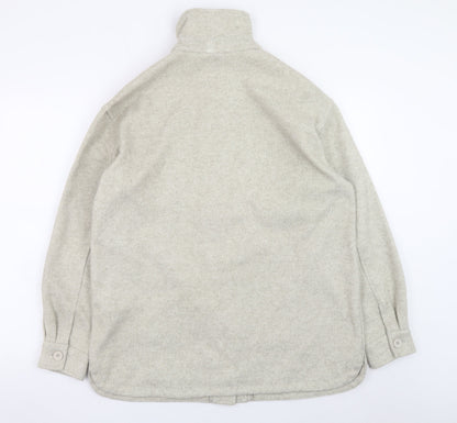 New Look Women Grey Wool-Blend Button Jacket UK 12