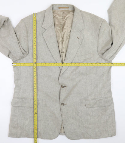 Brook Taverner Womens Beige Wool Blend Blazer Jacket Size 16 Classic Fit