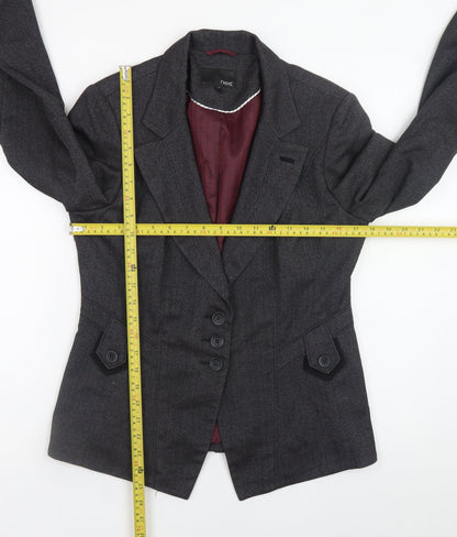 Next Women's Grey Classic Blazer Size 12 Lined Work Jacket