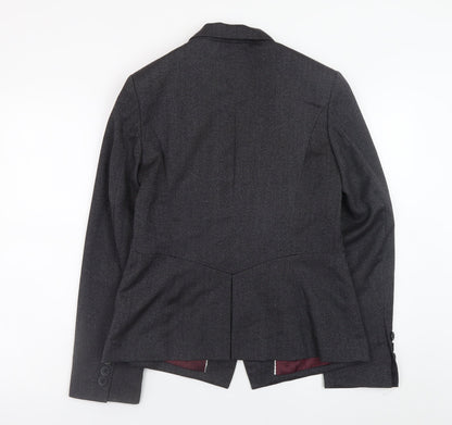 Next Women's Grey Classic Blazer Size 12 Lined Work Jacket