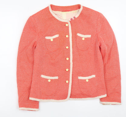 Vintage Women's Pink Tweed Button Blazer Size 12
