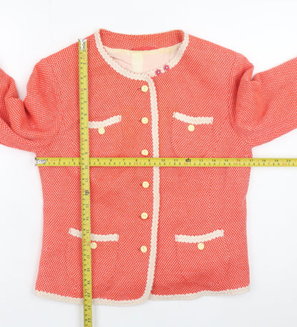 Vintage Women's Pink Tweed Button Blazer Size 12
