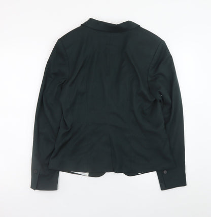 H&M Women Black Blazer UK 14 Classic Single-Breasted Jacket